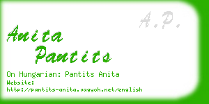 anita pantits business card